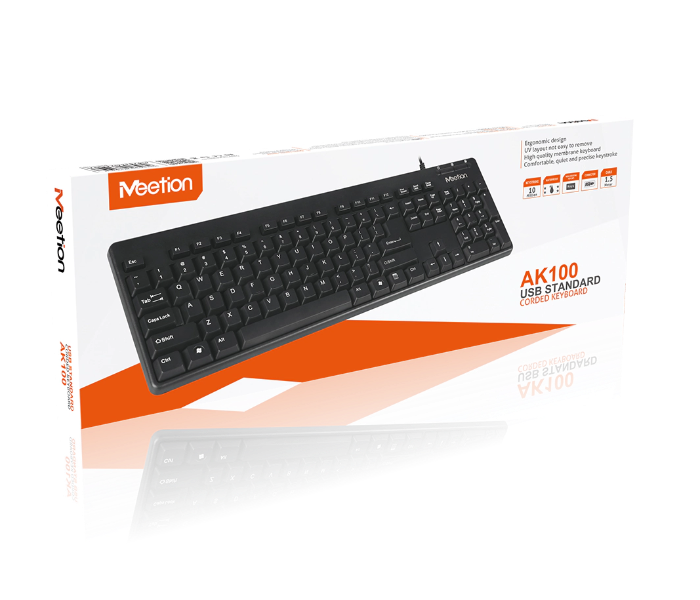 Meetion AK100 USB Standard Corded Keyboard - Zoom Image 1