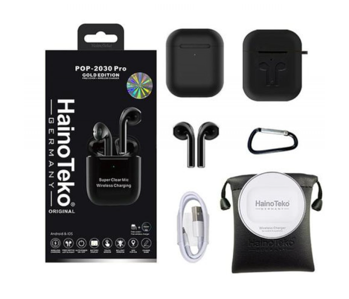 Haino Teko Pop 2030 Pro Earbud With Wireless Charging -Black - Zoom Image