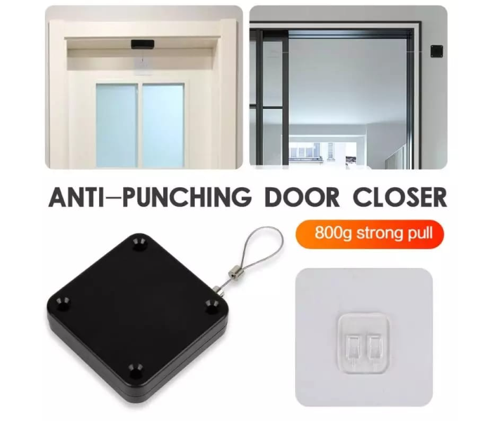 Automatic Door Closer Punch-free Sensor Door Closer Suitable For All Doors - White - Zoom Image 1