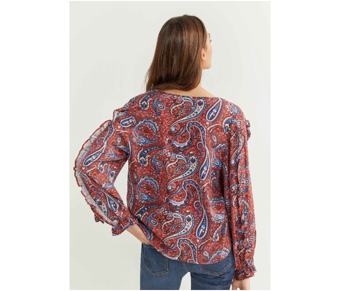 Springfield 679737766 Size 36 Long Sleeve Blouse for Women - Orange - Zoom Image 2