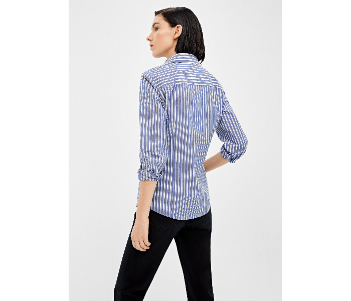 Springfield 679624915 Size 36 Long Sleeve Blouse for Women - Medium Blue - Zoom Image 3