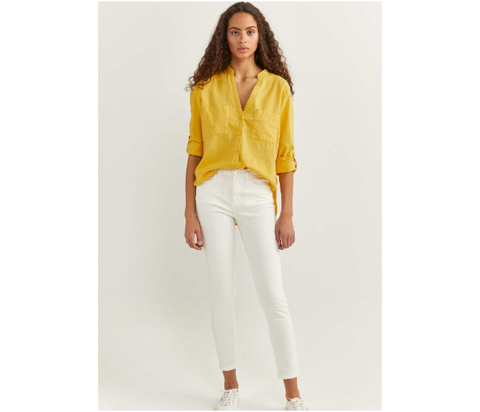 Springfield 679736907 Size 38 Long Sleeve Blouse for Women - Yellow - Zoom Image 2