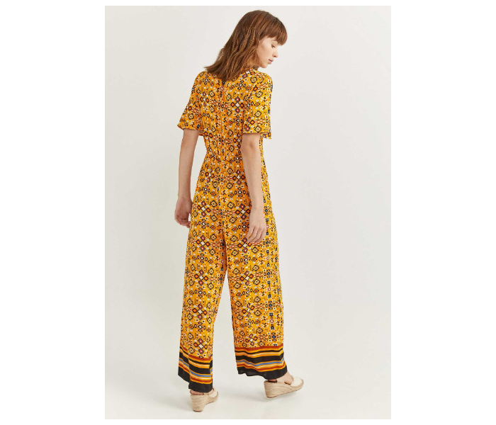 Springfield 683719004 Size 34 Cotton Jumpsuit for Women - Yellow - Zoom Image 3