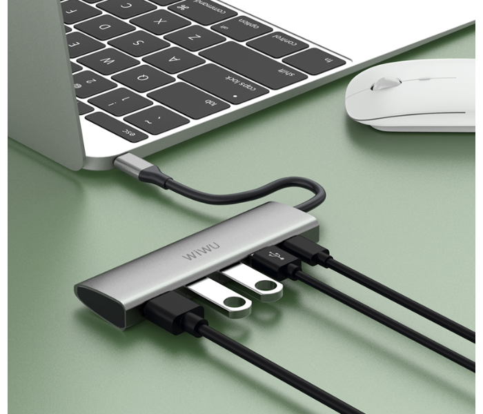 Wiwu A531HG 5 In 1 USB-C Hub - Grey - Zoom Image 4