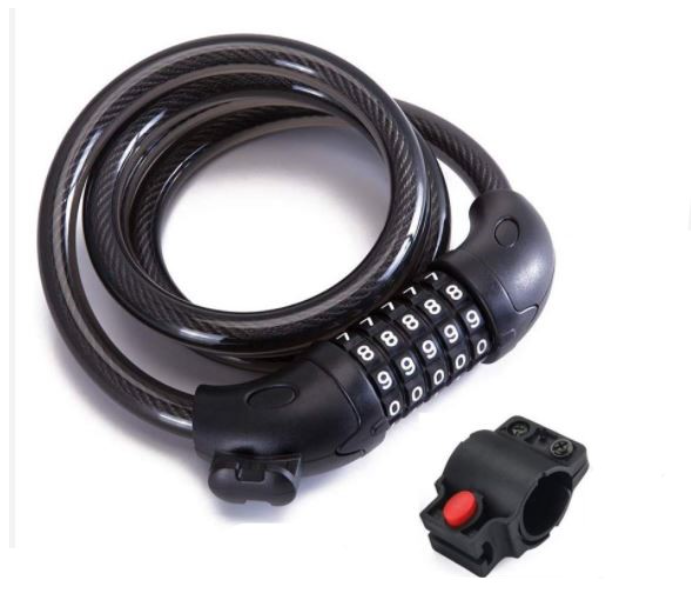 5 Digit Combination Number Anti-Theft Bicycle Lock - Black - Zoom Image