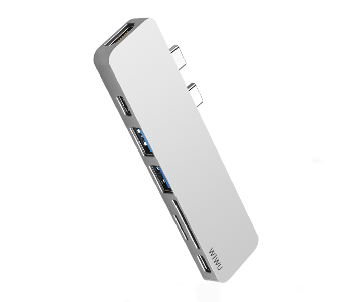 Wiwu T08G USB Type-C 7 In 1 Hub Aluminum Case - Grey - Zoom Image 2