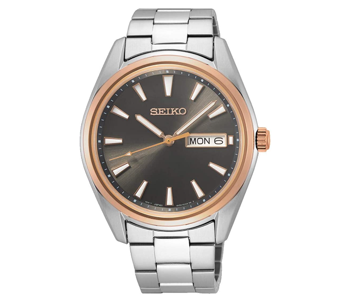 Seiko SUR344P1 Neo Classic Quartz Rose Gold Tone Stainless Steel Watch for Men - Silver - Zoom Image