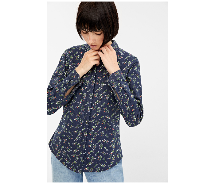 Springfield 679624919 Size 38 Long Sleeve Blouse for Women - Dark Blue - Zoom Image 2