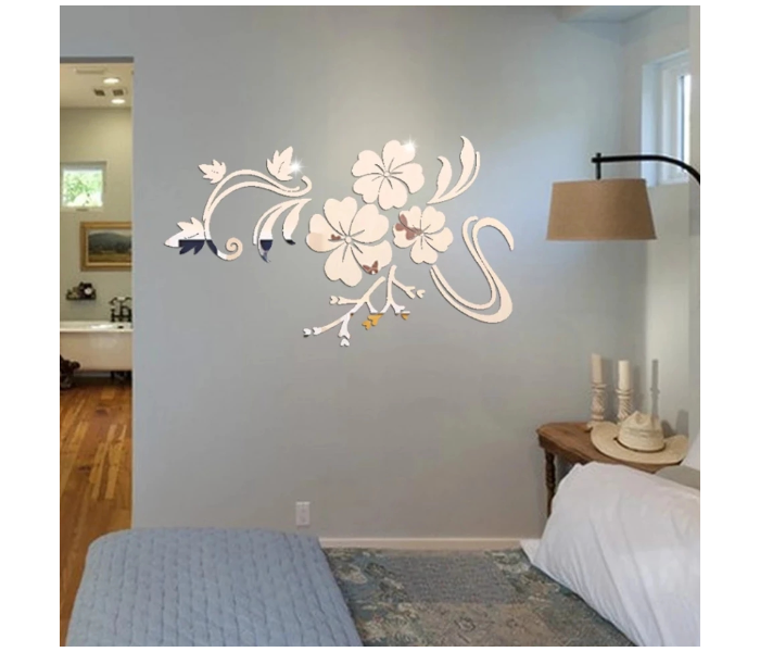 OEM Waterproof Flower Vine Self Adhesive Wall Sticker - Silver - Zoom Image 1