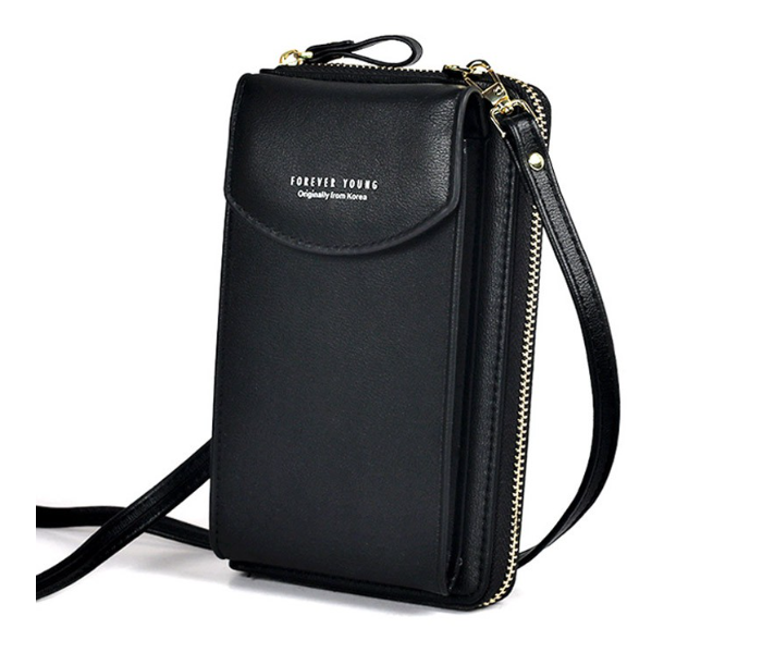 Forever Young Women PU Leather Mini Sling Bag - Black - Zoom Image