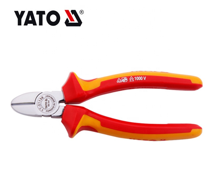 Yato YT-21135 140mm Cr-V Steel Insulated Side Cutting Plier - Red and Yellow - Zoom Image