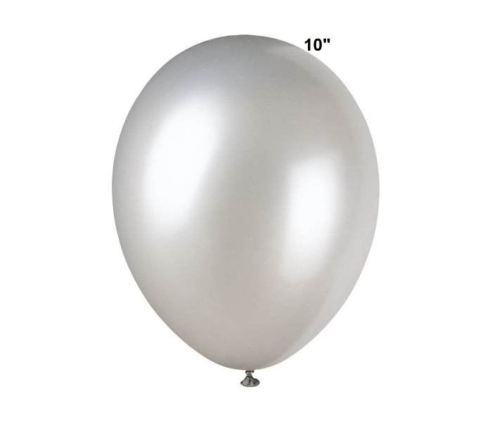 Mira Decor M D M10 2516 10 inch Pack of 25 Piece Metallic Latex Balloon -Silver - Zoom Image