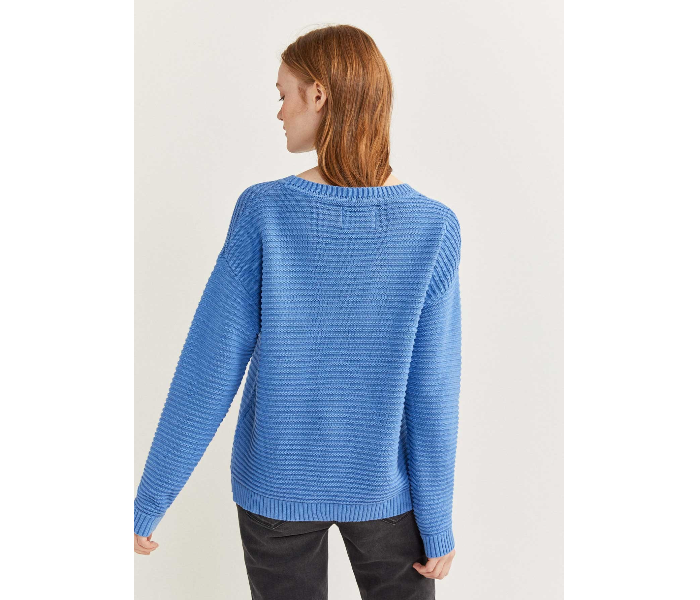 Springfield 133750517 XS Long Sleeve Knitwear for Women - Light Blue - Zoom Image 3