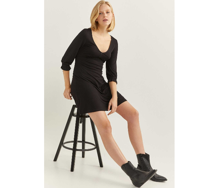 Springfield 895994301 Small Woven Dress for Women - Black - Zoom Image 2