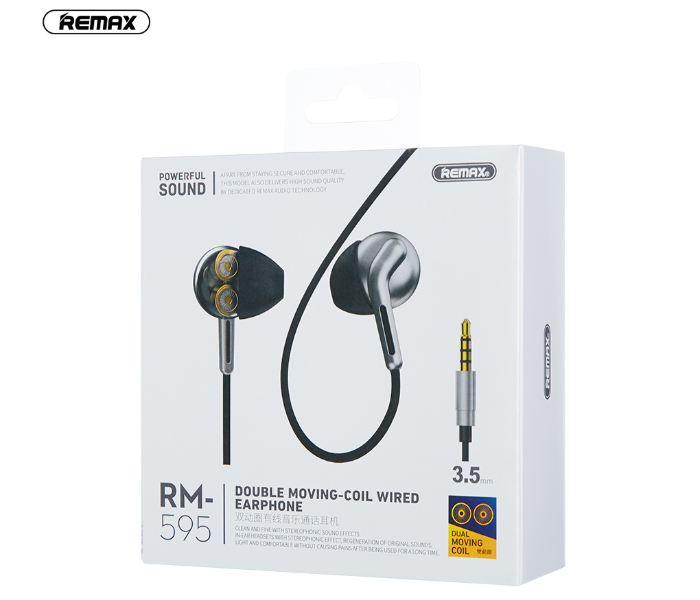 Remax RM-595 Dual Moving Coil Wired Earphone - Green - Zoom Image 3