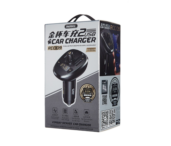 Remax RCC109 15W Kimbay Series Car Charger - Black - Zoom Image 2