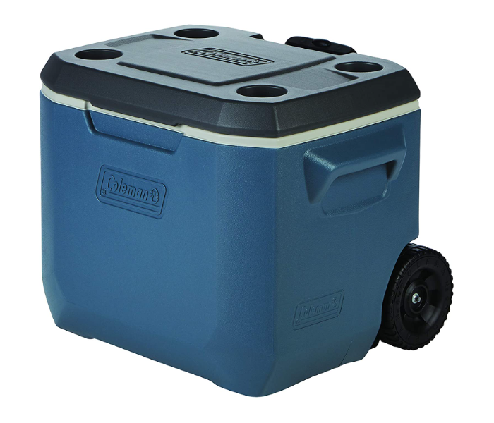 Coleman 3000005889 50 Quarts Camping Cooler with Wheels - Blue and Black - Zoom Image 1