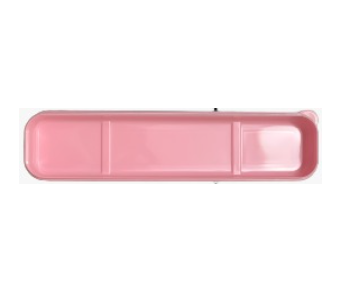 Wheat Straw Long Plastic Case With Cover - Pink - Zoom Image