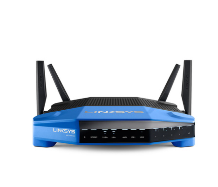 Linksys WRT1900ACS Dual-Band Wi-Fi Router with Ultra-Fast 1.6 GHz CPU - Black and Blue - Zoom Image 1