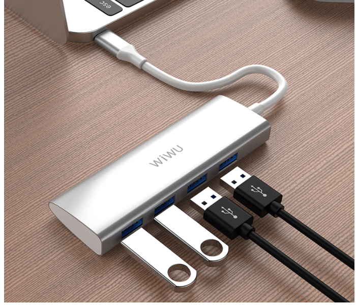 Wiwu A440G 4 In 1 USB-C Hub - Grey - Zoom Image 4