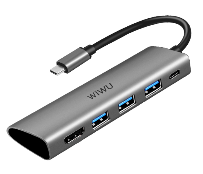 Wiwu A531HG 5 In 1 USB-C Hub - Grey - Zoom Image 1