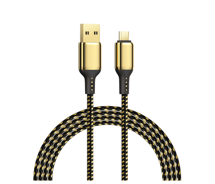 Wiwu GD-10212M  20W Gd-102 USB To Micro 18K Golden Data Cable -Black and Gold - Zoom Image