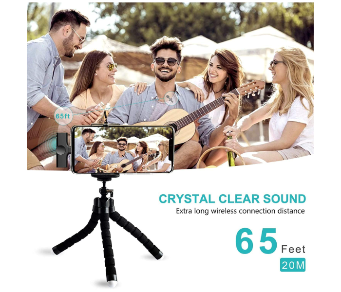 Plug-Play Wireless Lavalier Microphone for Live Streaming with Lightning Port - Black - Zoom Image 5