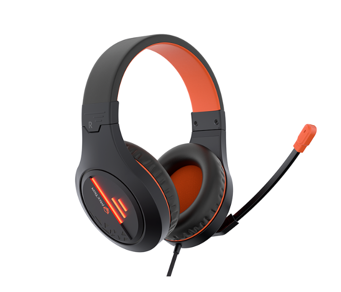 Meetion HP021Stereo Gaming Headset with Mic  Lightweight Backlit - Black Orange - Zoom Image 2