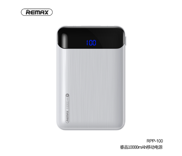 Remax RPP-100 Repin Series 10000mAh 2 USB Power Bank RPP-100 - White - Zoom Image 1