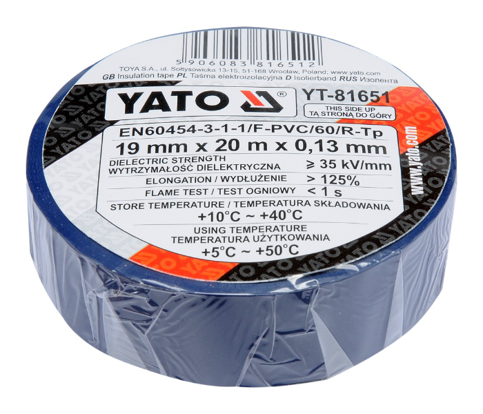 Yato YT-81651 20 Meter PVC Electrical Insulation Tape - Blue - Zoom Image 2