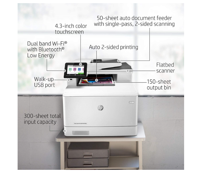 HP M283FDW Color LaserJet Pro 200 Wireless Laser Printer - White - Zoom Image 2