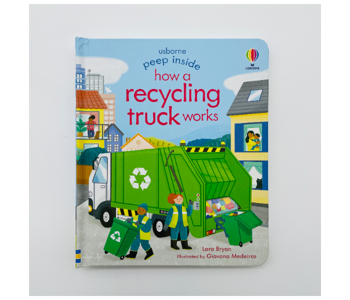 Peep Inside How a Recycling Truck Works Kids Book by Usborne Publisher - Zoom Image 1