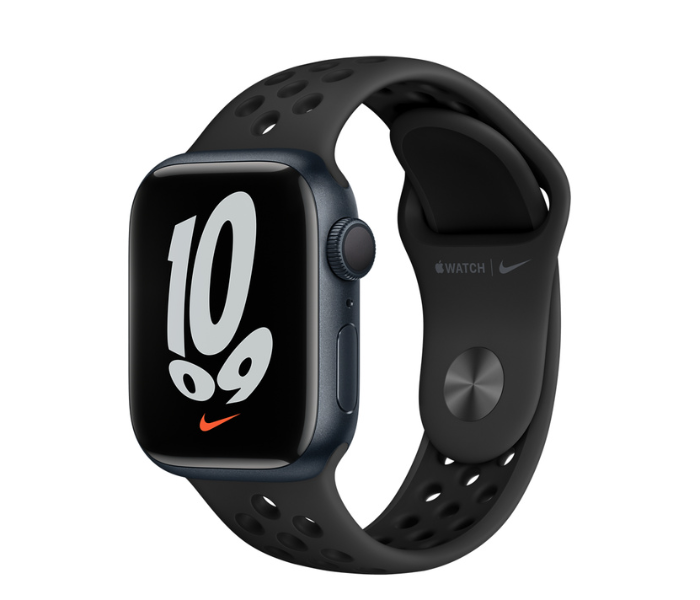 Apple Watch Series 7 GPS 41mm Midnight Aluminum Case with Anthracite Black Nike Sport Band - Zoom Image 1