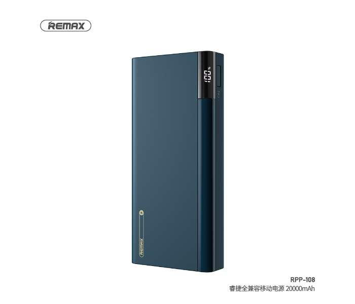 Remax RPP-108 Riji Serie 20000mAh 22.5W 3 USB Fast Charging Power Bank - Blue - Zoom Image 1