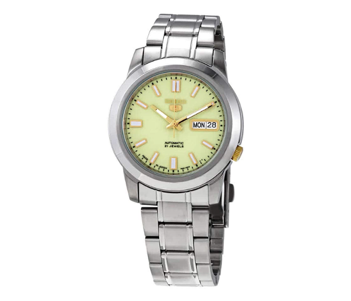 Seiko SNKK19J1 Analog Automatic Stainless Steel with Green Dial Watch for Men - Silver - Zoom Image