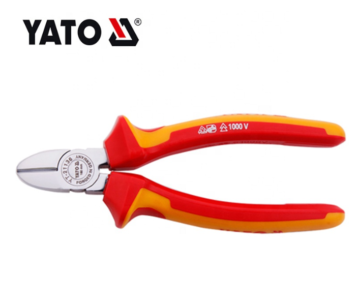 Yato YT-21137 180mm Cr-V Steel Insulated Side Cutting Plier - Red and Yellow - Zoom Image