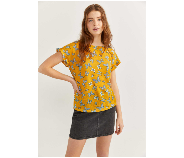 Springfield 886753404 XS T-Shirt for Women - Yellow - Zoom Image 1