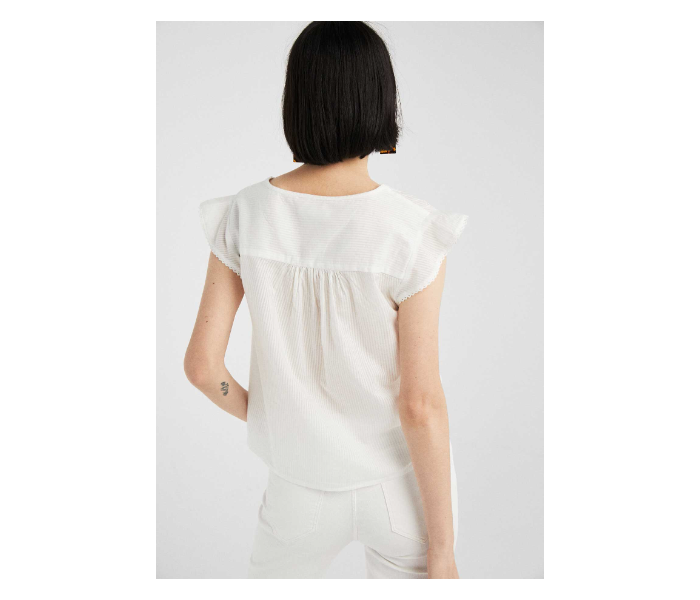 Springfield 681552999 Size 38 Short Sleeve Blouse for Women - White - Zoom Image 2