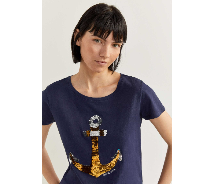 Springfield 886774719 XS T-Shirt for Women - Blue - Zoom Image 2