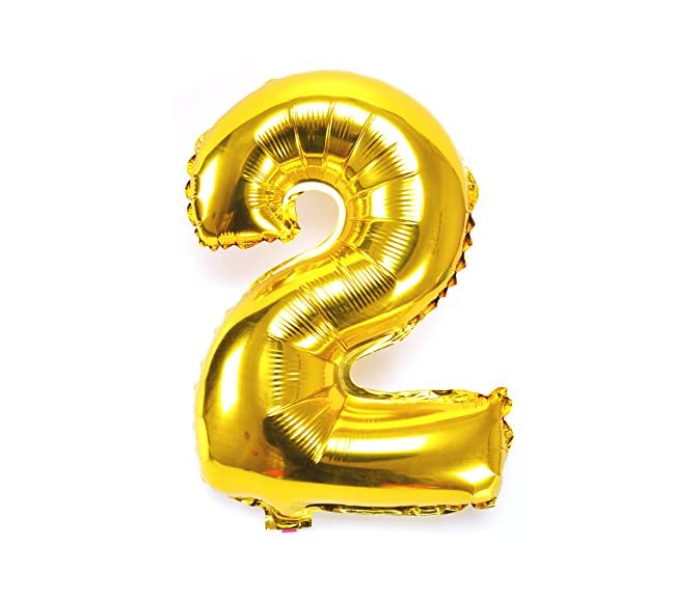 Mira Decor M-D-FN16-5-2 16 inch Number -2 Foil Balloon -Gold - Zoom Image