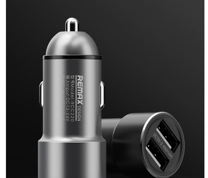 Remax RCC220 Rechan Series 2USB Car Charger - Silver - Zoom Image 2