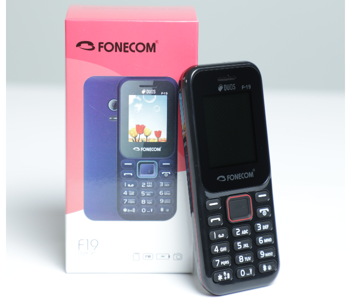 Fonecom F19 Dual Sim Base Phone - Black - Zoom Image 1