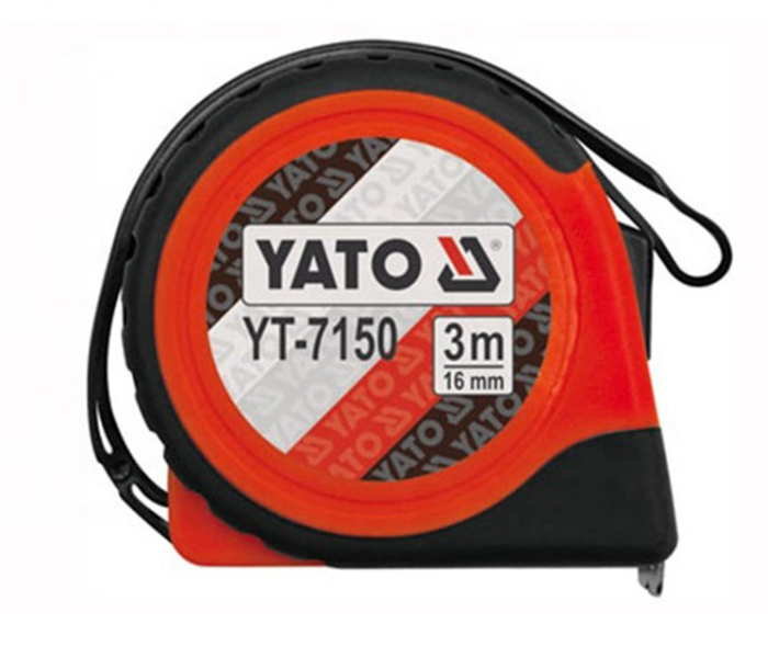 Yato YT-7150 3 Meter Nylon Coated Measuring Tape - Black and Red - Zoom Image