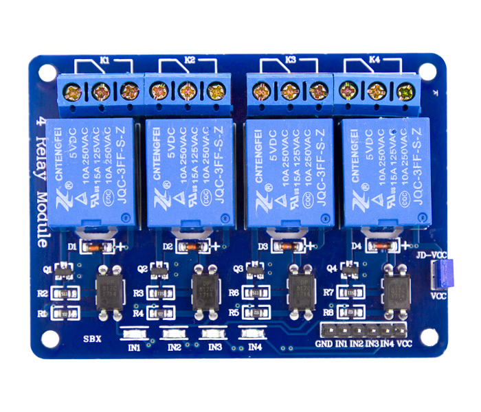 Arduino 4 Channel Low Level Relay Module with 5V Light Coupling - Blue - Zoom Image 3