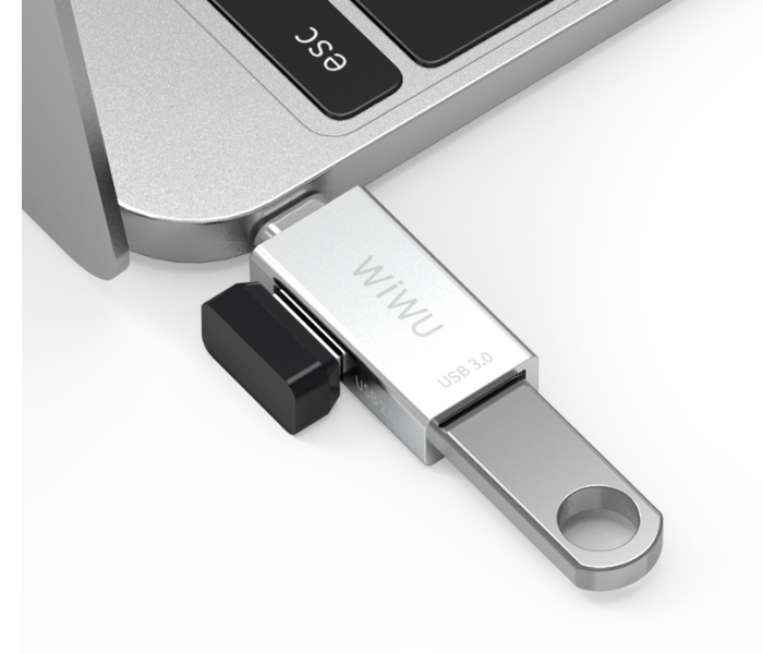 Wiwu T02S USB Type-C Hub Zinc Alloy Case - Silver - Zoom Image 1