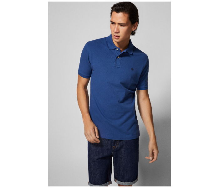 Springfield 855098015 XS Basic Polo Shirt for Men - Medium Blue - Zoom Image 1