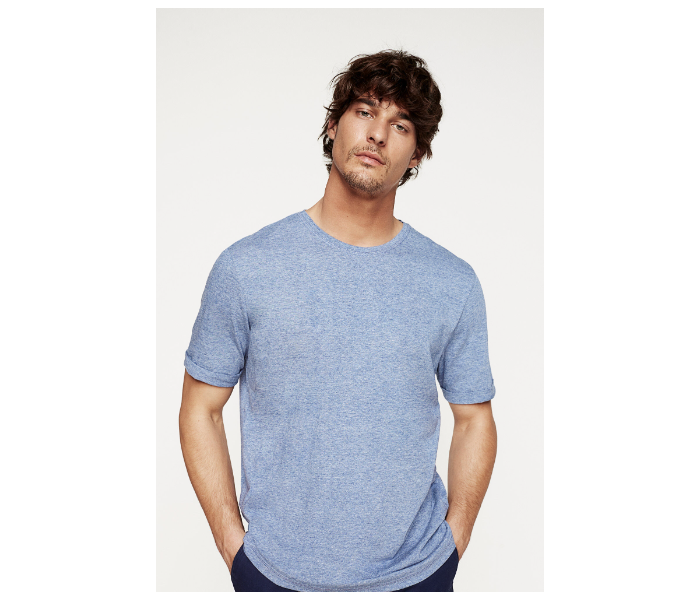 Springfield 712172514 XS Basic T-Shirt for Men - Medium Blue - Zoom Image 1