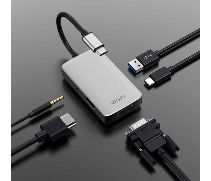 Wiwu A513HVPG 5 In 1 USB-C Hub - Grey - Zoom Image 6