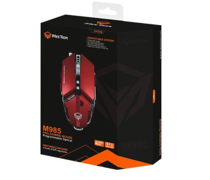 Meetion MT-M985RD Metal Mechanical Programmable Gaming Mouse - Red - Zoom Image 3