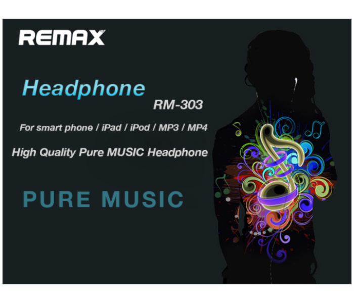 Remax RM-303 Pure Music Surround Wired Earphone - Black - Zoom Image 4